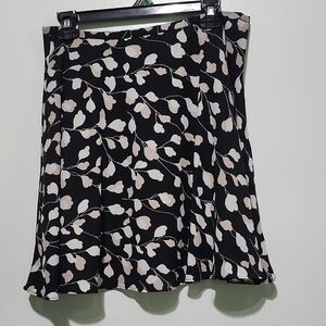 LOFT Black and White Mini A-Line Skirt Night Out
